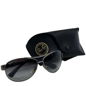 Ray-Ban Aviator Sunglasses Dark Silver Frame, Gradient Lenses